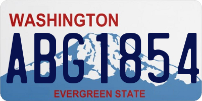 WA license plate ABG1854
