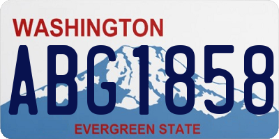 WA license plate ABG1858