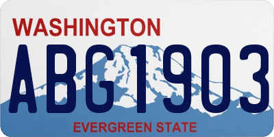 WA license plate ABG1903