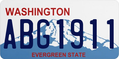 WA license plate ABG1911