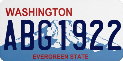 WA license plate ABG1922