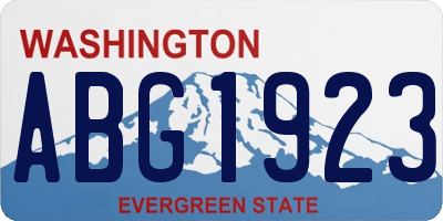WA license plate ABG1923