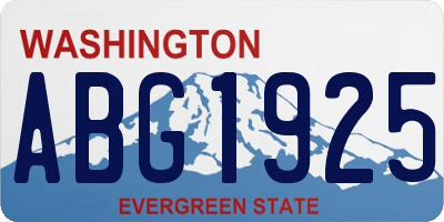WA license plate ABG1925