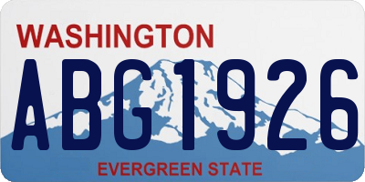WA license plate ABG1926