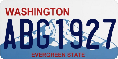 WA license plate ABG1927
