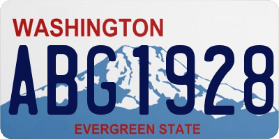 WA license plate ABG1928