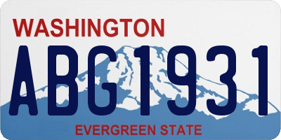 WA license plate ABG1931
