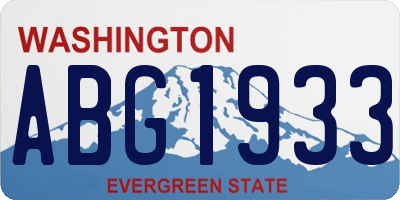 WA license plate ABG1933