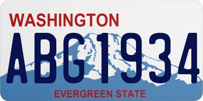 WA license plate ABG1934
