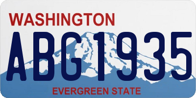 WA license plate ABG1935