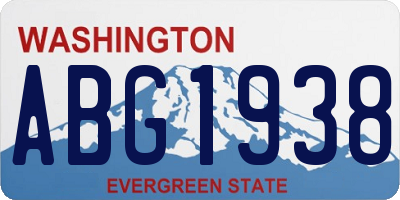 WA license plate ABG1938