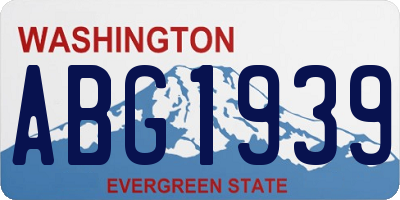 WA license plate ABG1939