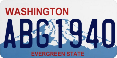 WA license plate ABG1940
