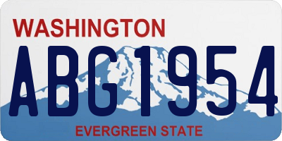 WA license plate ABG1954