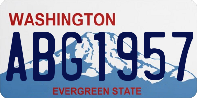 WA license plate ABG1957