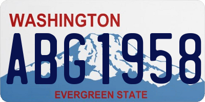 WA license plate ABG1958