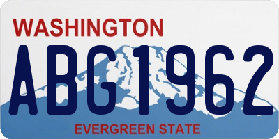 WA license plate ABG1962
