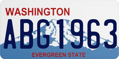 WA license plate ABG1963