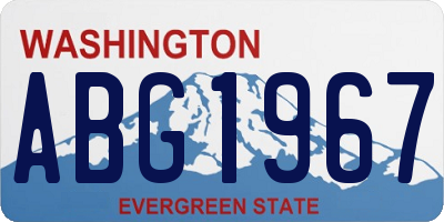 WA license plate ABG1967