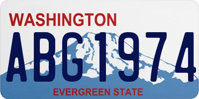 WA license plate ABG1974