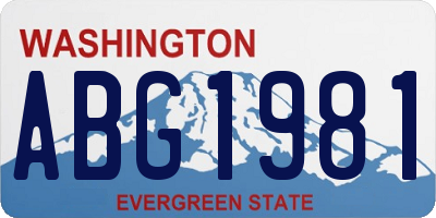 WA license plate ABG1981