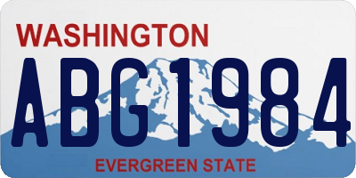 WA license plate ABG1984