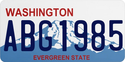 WA license plate ABG1985