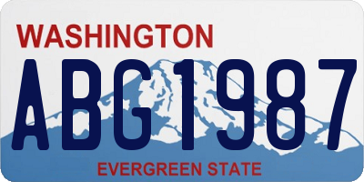 WA license plate ABG1987