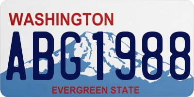 WA license plate ABG1988