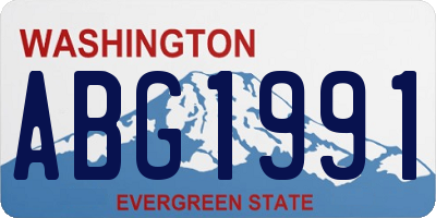 WA license plate ABG1991