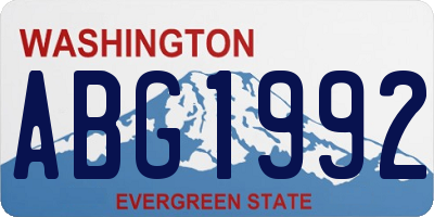 WA license plate ABG1992