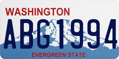 WA license plate ABG1994