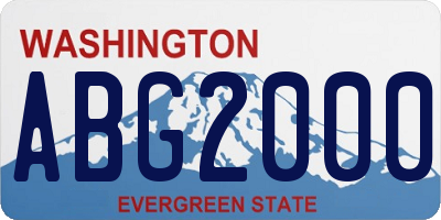 WA license plate ABG2000