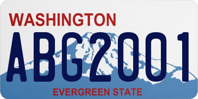 WA license plate ABG2001