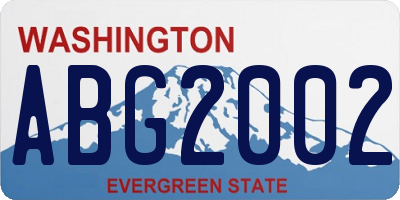 WA license plate ABG2002