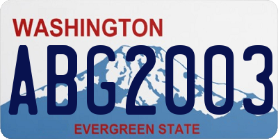WA license plate ABG2003
