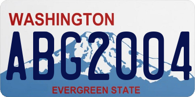 WA license plate ABG2004