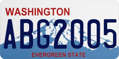WA license plate ABG2005