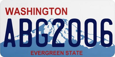 WA license plate ABG2006