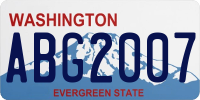 WA license plate ABG2007