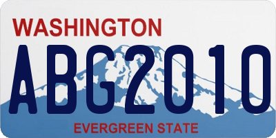 WA license plate ABG2010