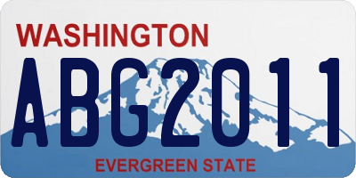 WA license plate ABG2011