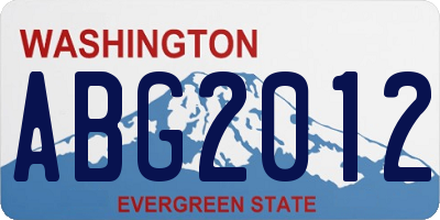 WA license plate ABG2012