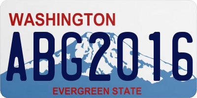 WA license plate ABG2016