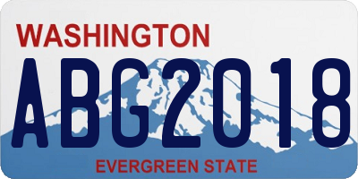 WA license plate ABG2018