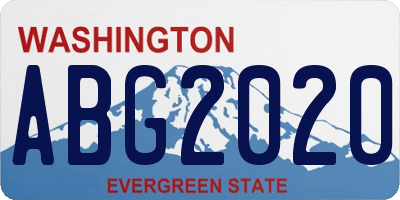 WA license plate ABG2020