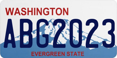 WA license plate ABG2023