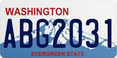 WA license plate ABG2031