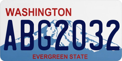 WA license plate ABG2032
