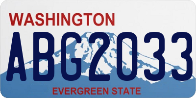 WA license plate ABG2033